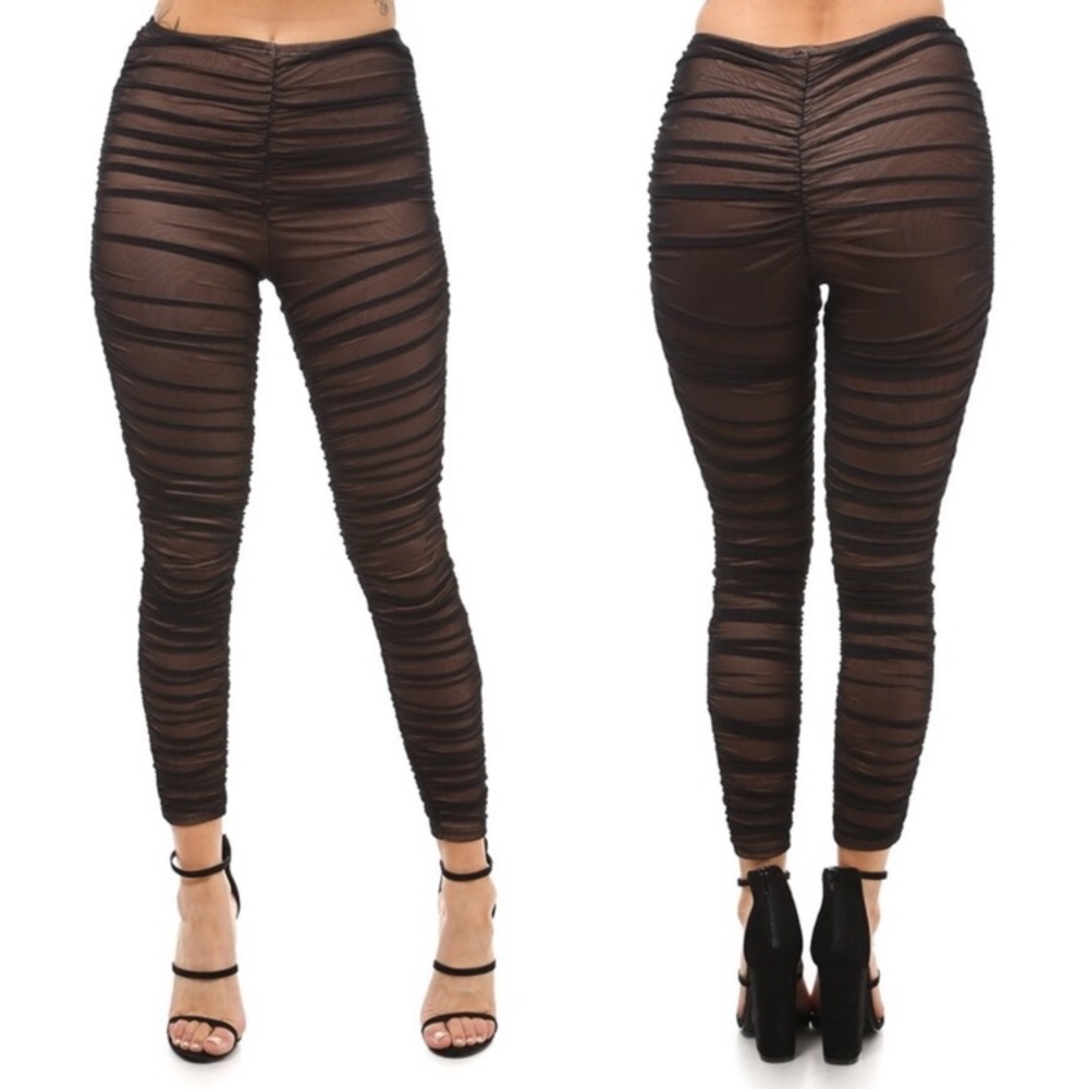 💓Nude Rouched Sheer leggings💓